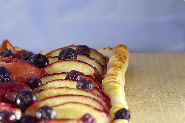 Super Simple Nectarine and Blueberry Tarts