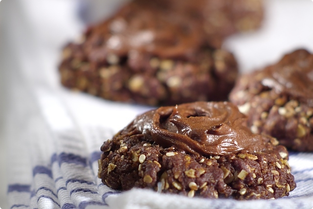 Chocolate Oat and Sesame Cookies