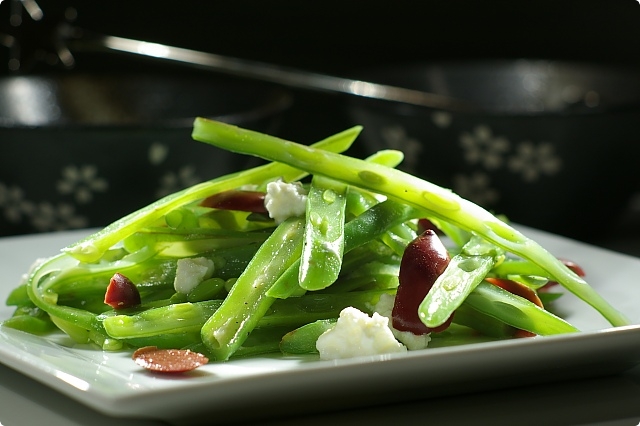 Green Bean, Goat cheese and Kalamata Salad