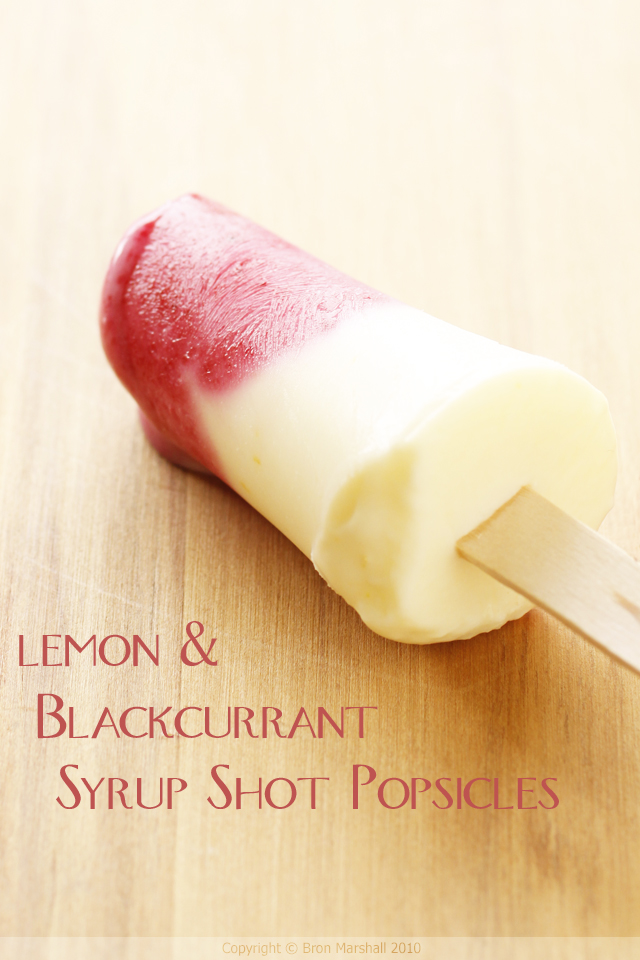 Lemon and Blackcurrant Syrup Shot Popsicles